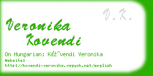 veronika kovendi business card